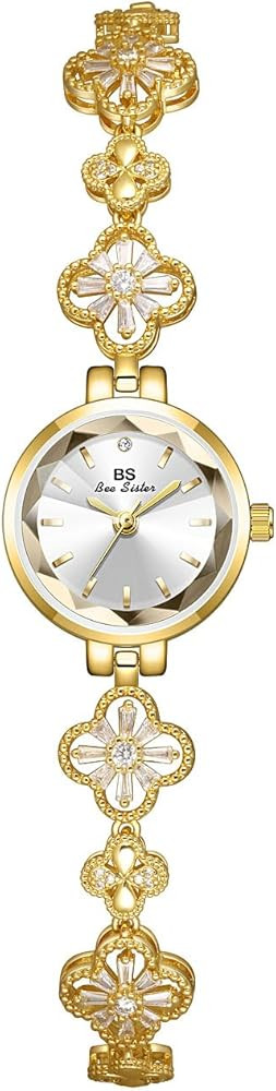 FANMIS Elegant Hollow Four Leaf Clover Womens Bracelet Gold Tone Watch Waterproof Luxury Diamond ... | Amazon (US)