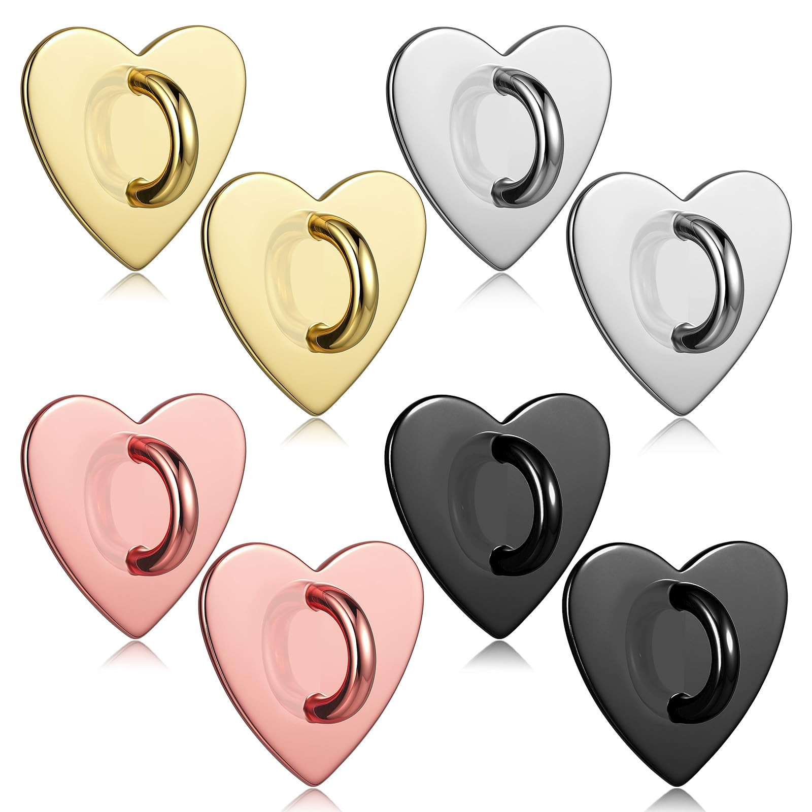 8 Pcs Heart Cell Phone Ring Holder, Adhesive Charm Hook Phones Grip, Metal Phone Keychain Charm P... | Amazon (US)
