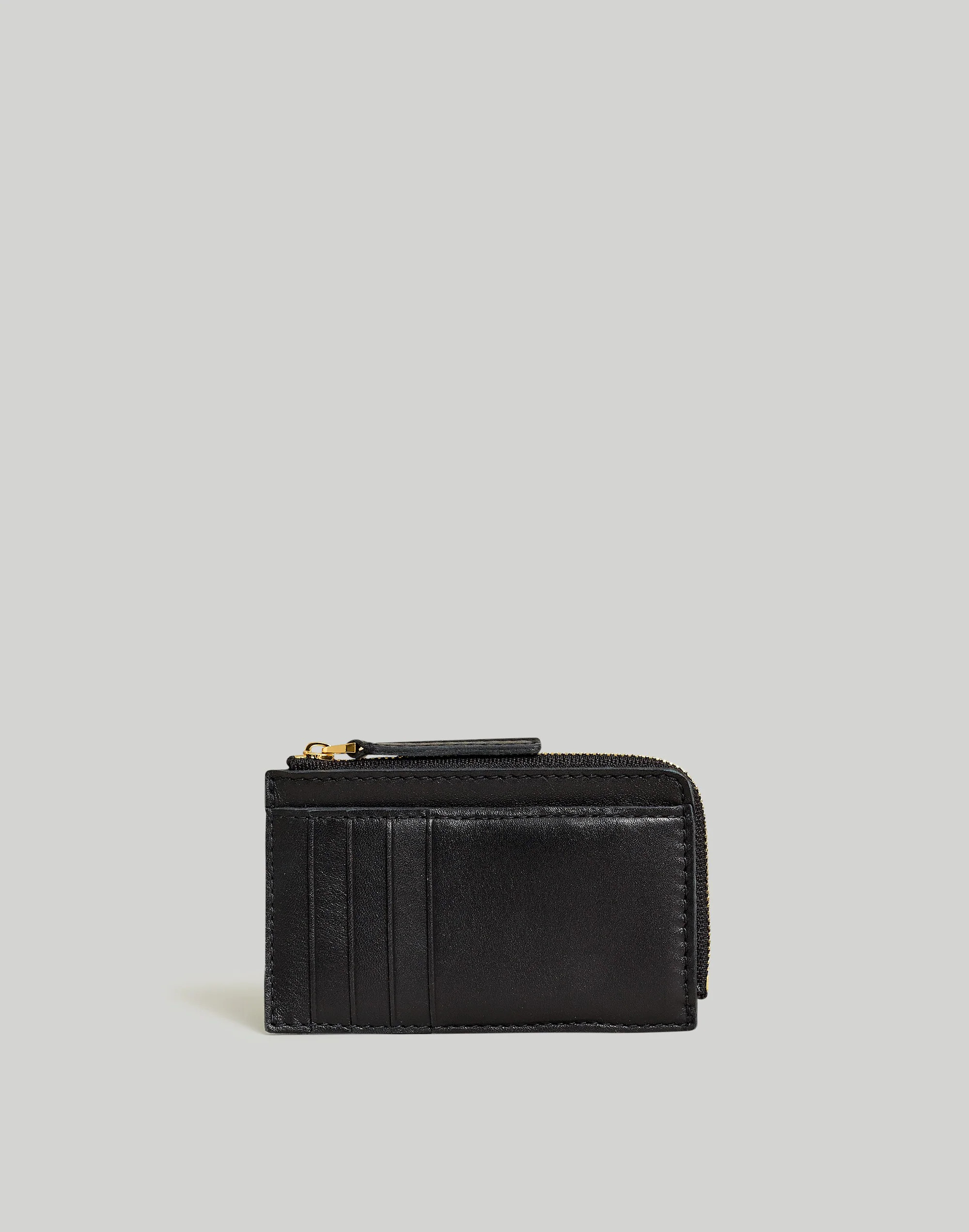 The Zip Card Case Wallet in Waxed Leather | Madewell