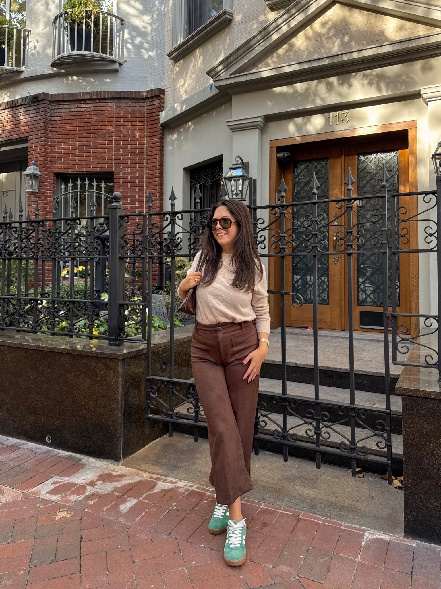 Fall neutrals I can’t stop wearing 🍂🤎 This look is all about effortless layering and rich tones for the season — think cozy knit textures, chocolate brown pants, and a pop of color with green suede sneakers. It’s the kind of outfit that’s comfortable enough for weekend coffee runs but still polished for the office or casual days in the city.

Brown tones are everywhere this fall, and pairing them with lighter beige or cream makes the outfit feel elevated and timeless. I styled mine with a classic mini shoulder bag and oversized sunglasses for that understated street-style vibe.

#LTKFall #LTKStyle #LTKUnder100 #LTKOutfit #FallOutfitInspo #FallFashion #FallStyle #NeutralOutfit #BrownOutfit #CozyChic #StreetStyle #NYCStyle #OOTD #EffortlessStyle #FallWardrobe #FallOutfits #Neutrals #CapsuleWardrobe

#LTKFindsUnder100 #LTKSeasonal #LTKStyleTip