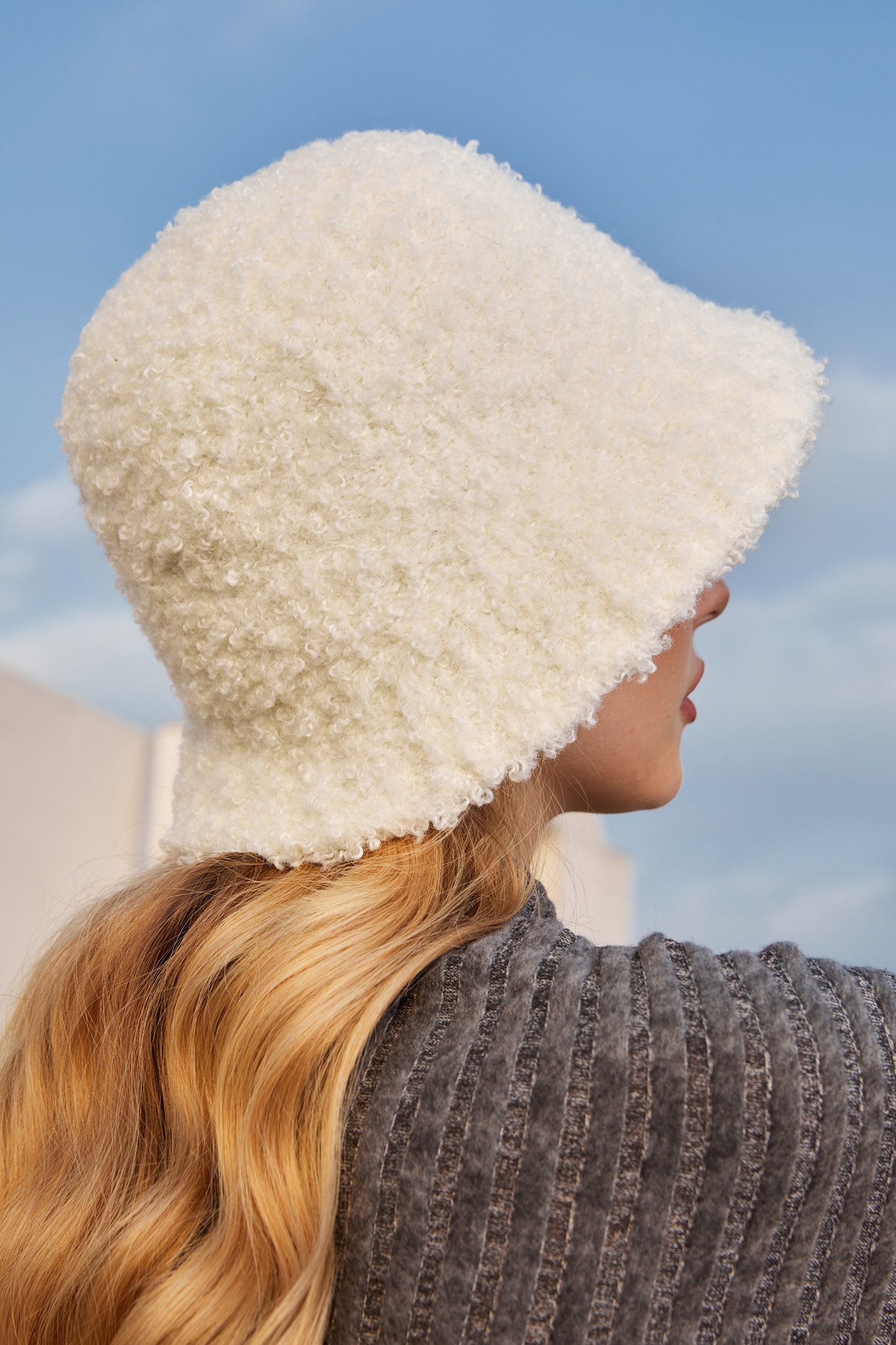 Ivory Fuzzy Knit Bucket Hat - F | Cupshe US