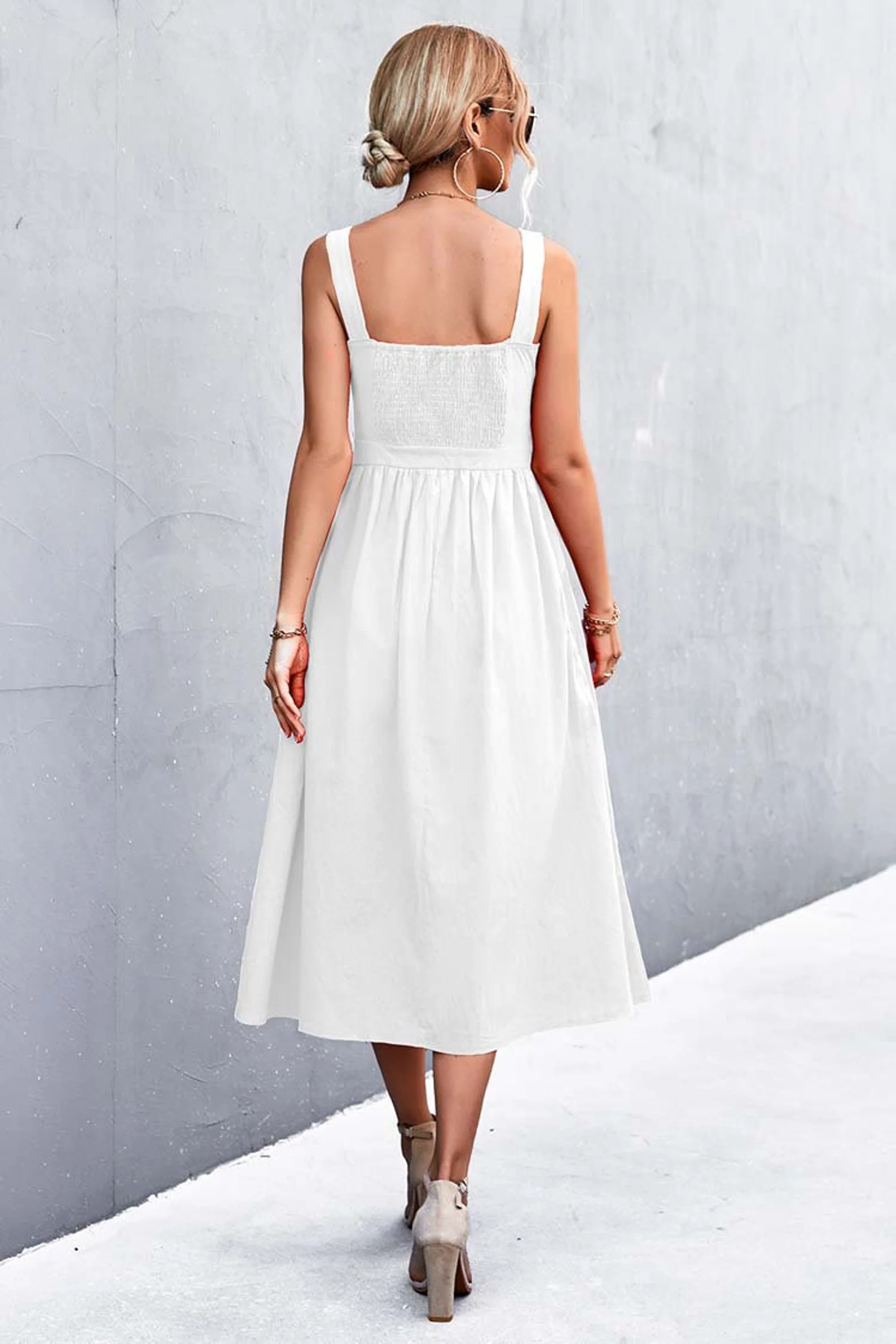 Minimalist Sleeveless A Line Midi Dress Summer Vacation Beach - Etsy | Etsy (US)