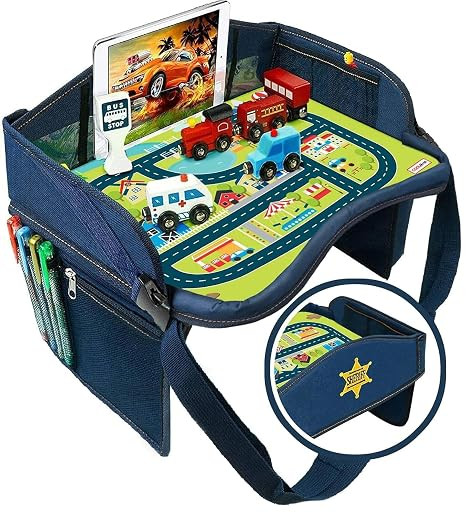 Kids Travel Tray, Toddler Car Seat Tray, Double Sided Activity Organizer, Snack Lap Table, Baby S... | Amazon (US)