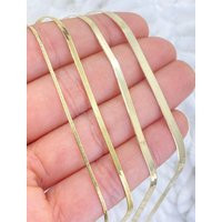 Solid 10K Gold Herringbone Bracelet 1mm 2mm 3mm 4mm, Ladies Bracelet, Trending Jewelry, Liquid Link | Etsy (US)