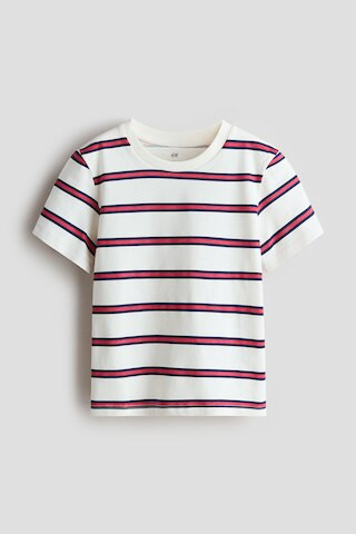 H & M - Printed Cotton T-Shirt - White/Striped | H&M (US + CA)