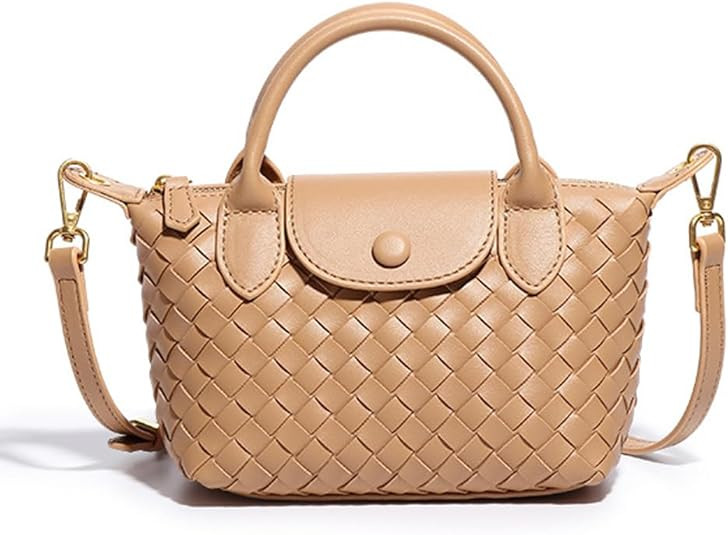 Small Woven Crossbody Bags Purse for Women Trendy Leather Dumpling Lightweight Mini Handbag | Amazon (US)