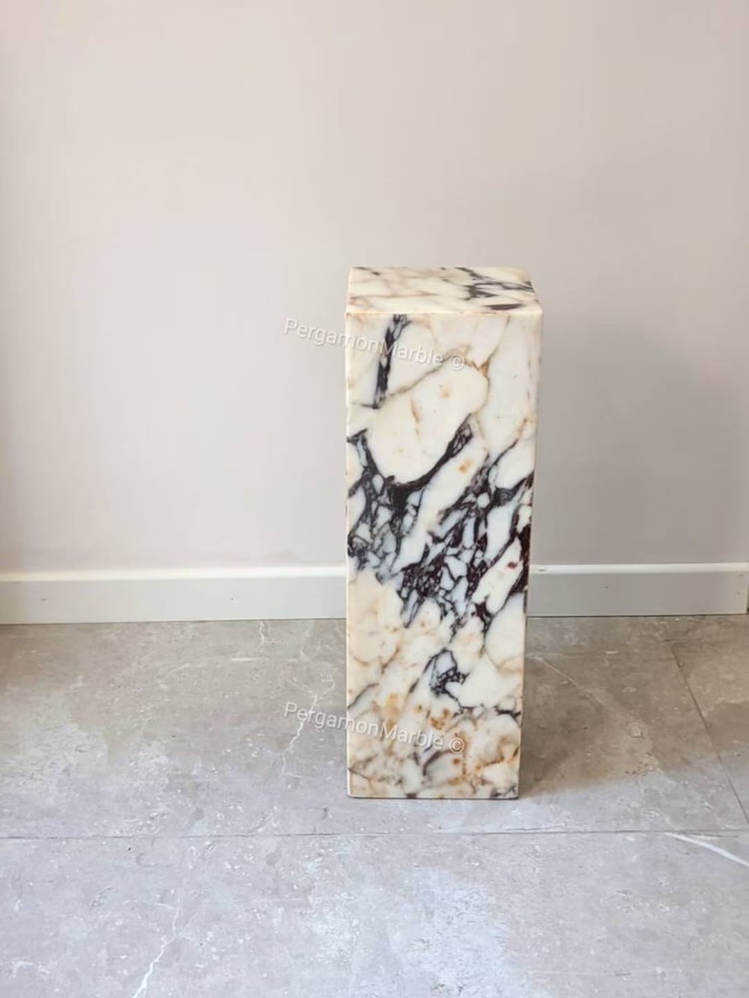 Calacatta Viola Marble side table, end table,  italian marble 100% handmade, cube marble, calacat... | Etsy (US)