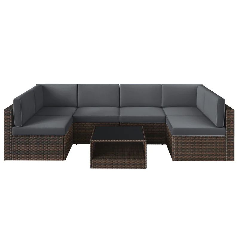 Herrin Polyethylene (PE) Wicker 6 - Person Seating Group with Cushions | Wayfair North America