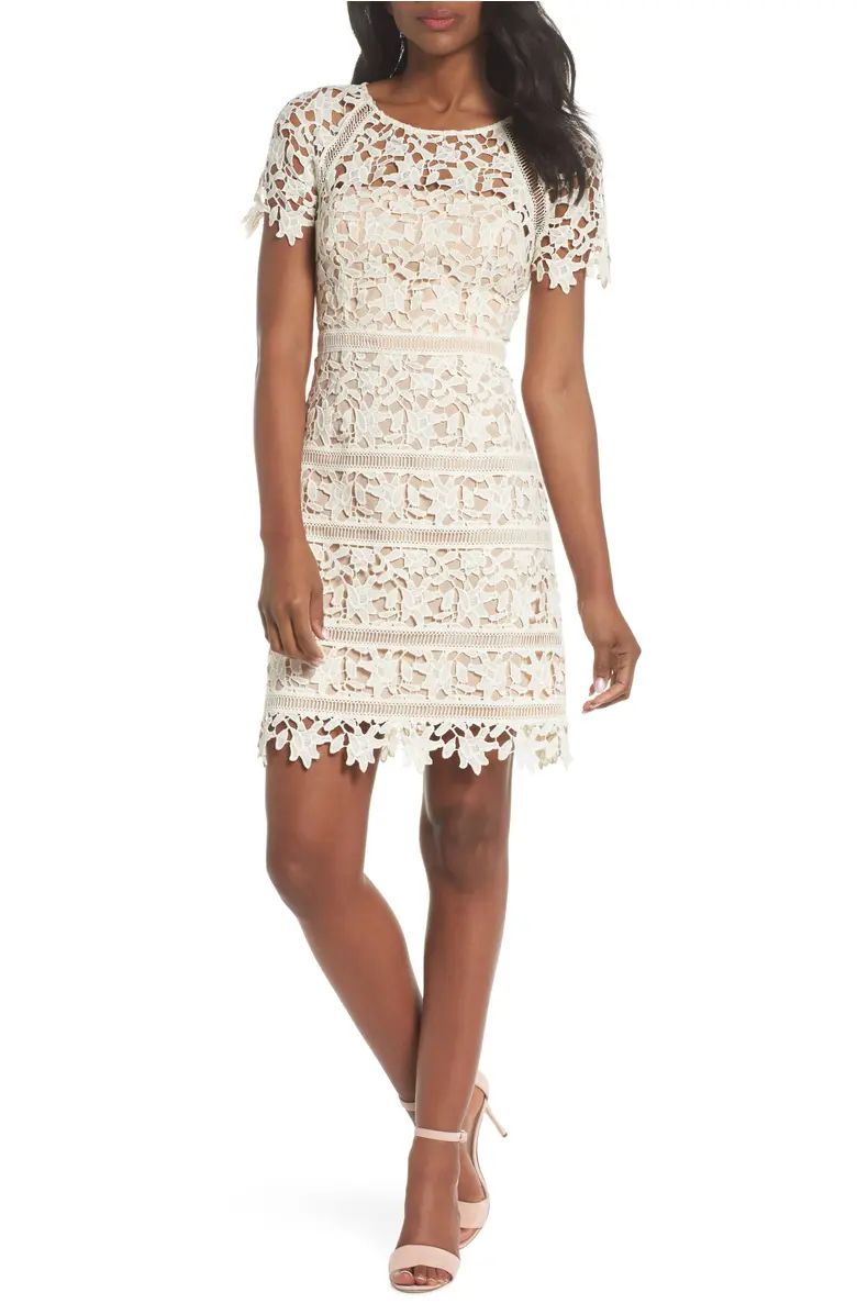Eliza J Crochet Overlay Dress (Regular & Petite) | Nordstrom