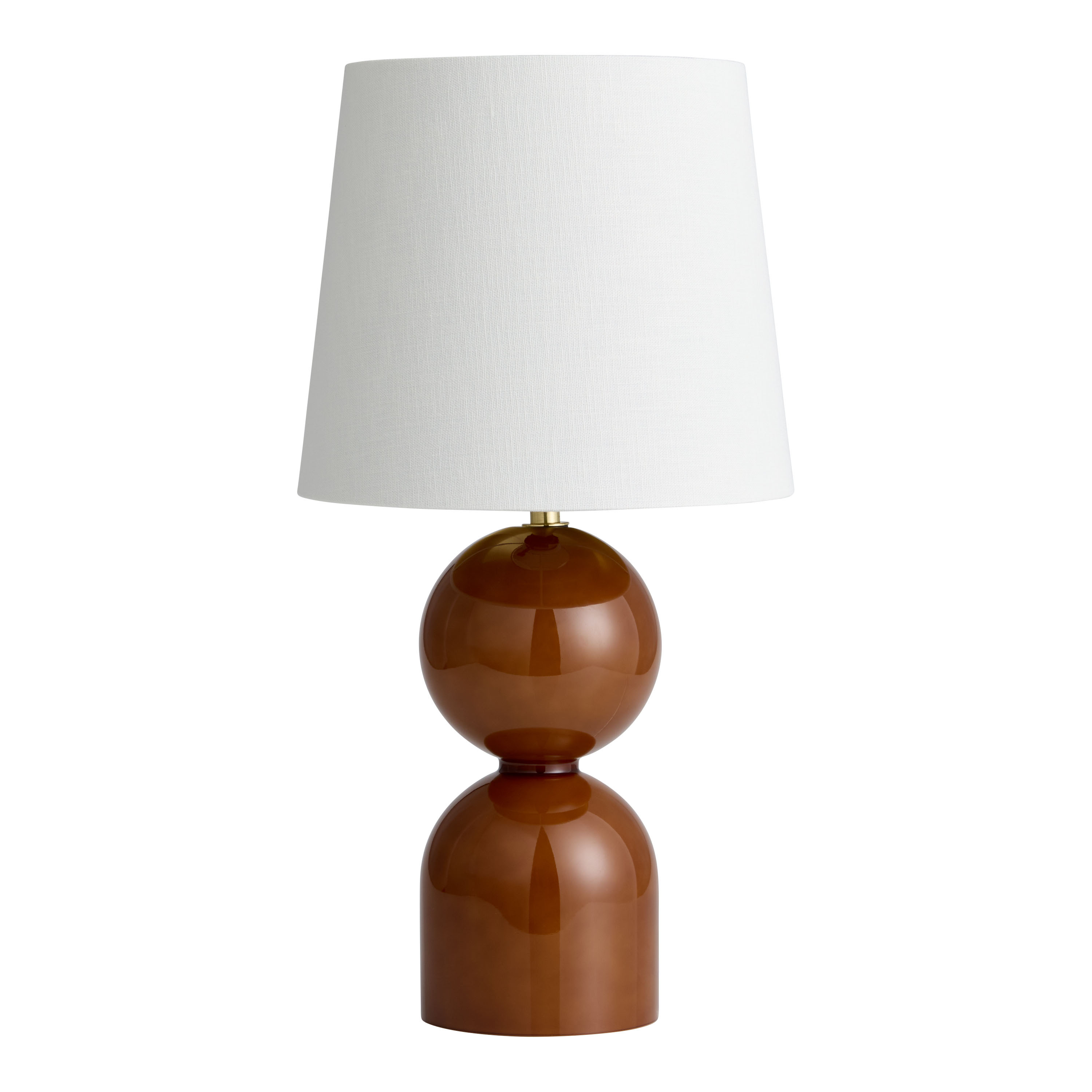 Malin Amber Milk Glass and Linen Table Lamp | World Market