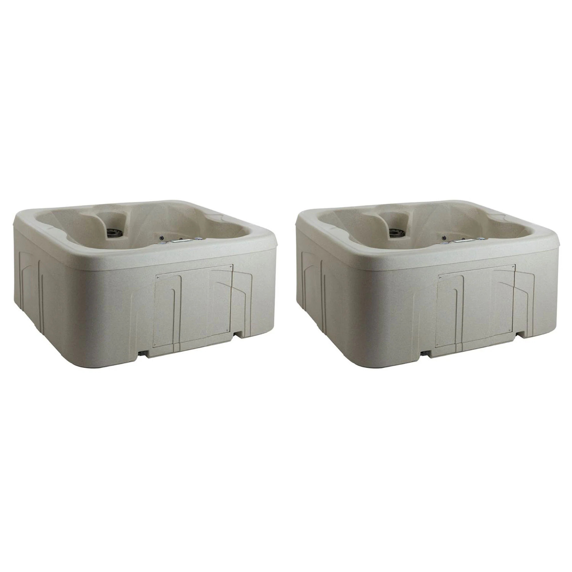 Lifesmart Spas Rock Solid 4-Person Plug and Play Hot Tub Spa with Cover (2 Pack) | 120302 | Lowe's