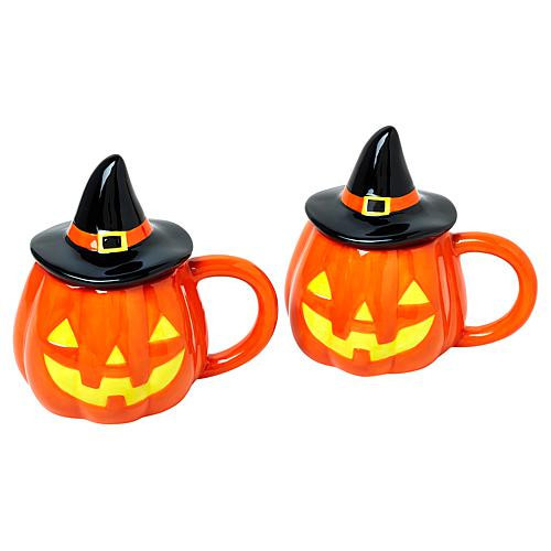 Mr. Halloween 18 oz. Pumpkin Mugs Set of 2 | HSN