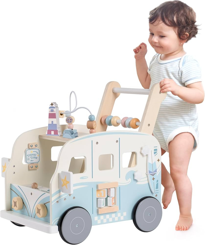 ROBOTIME Wooden Baby Walker, Baby Push Walker, Baby Activity Center Toys, Ajustable Speed Multi-F... | Amazon (CA)
