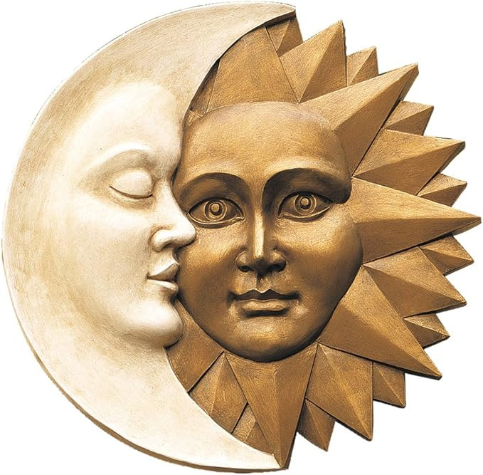 Design Toscano NG32758 Celestial Harmony Sun and Moon Outdoor Wall Sculpture, 15 Inch, Faux Ivory... | Amazon (US)