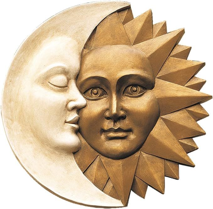 Design Toscano NG32758 Celestial Harmony Sun and Moon Outdoor Wall Sculpture, 15 Inch, Faux Ivory... | Amazon (US)