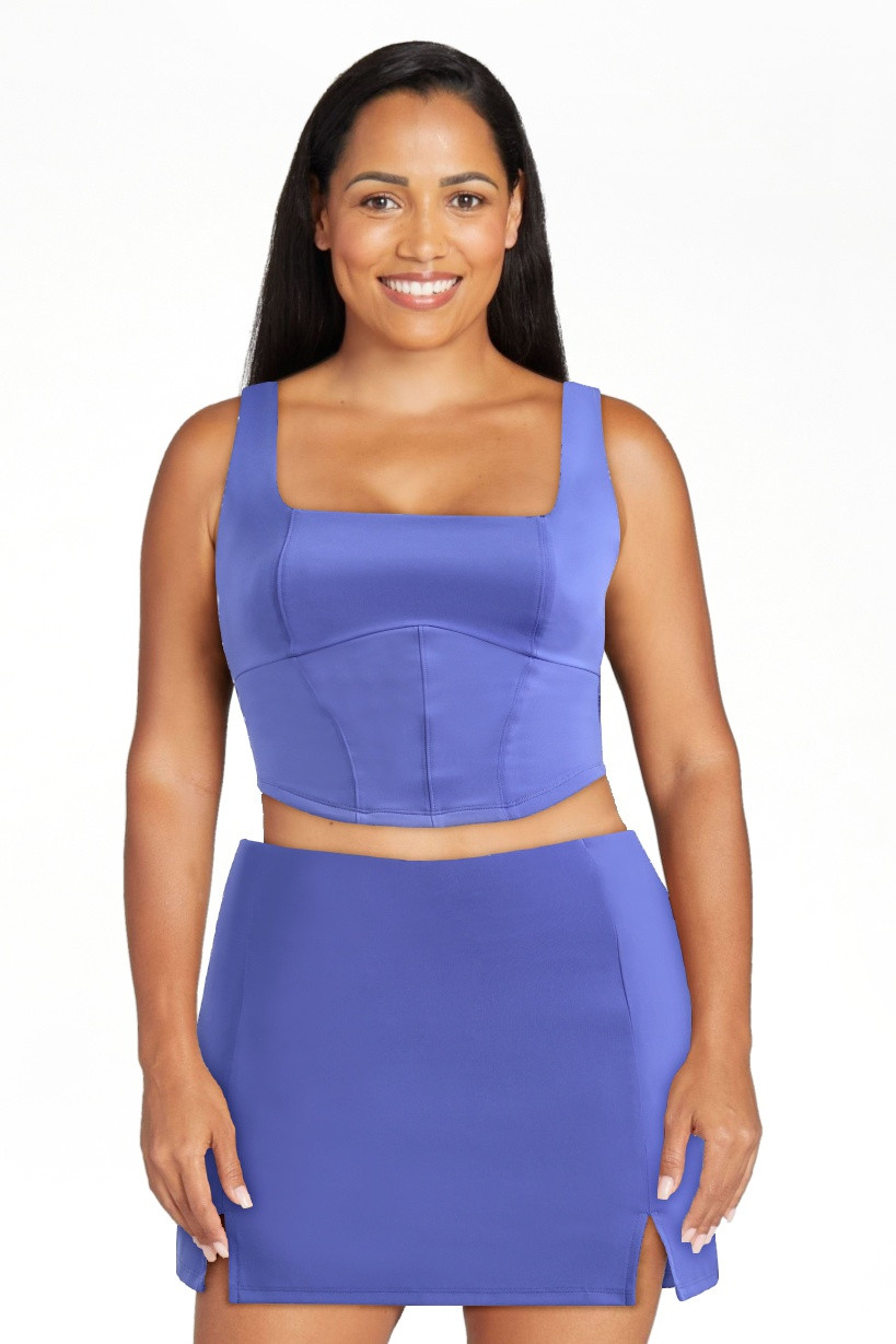 No Boundaries Active Square Neck Top and Skort Set, 2-Piece, Women's | Walmart (US)
