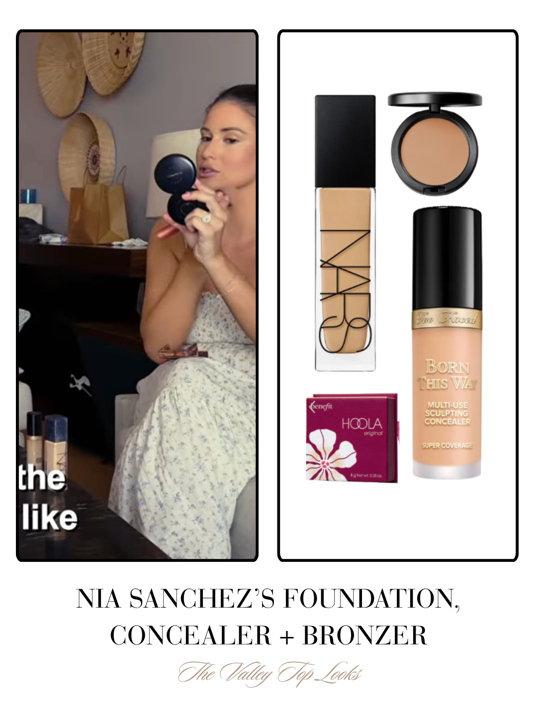 Nia Sanchez's Foundation, Bronzer, Concealer and Powder 

 