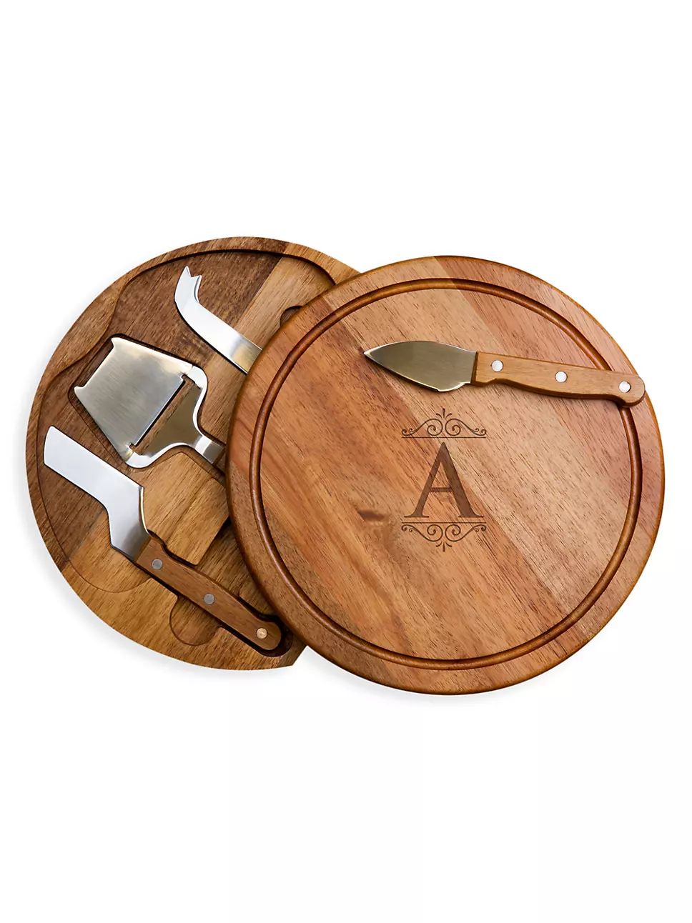 Monogram Circo Acacia Wood 5-Piece Cheese Board & Tool Set | Saks Fifth Avenue