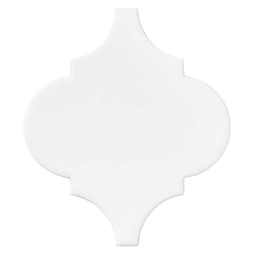 LuxeCraft White 6 in. x 6 in. Glazed Ceramic Arabesque Wall Tile (10.8 sq. ft./Case) | The Home Depot