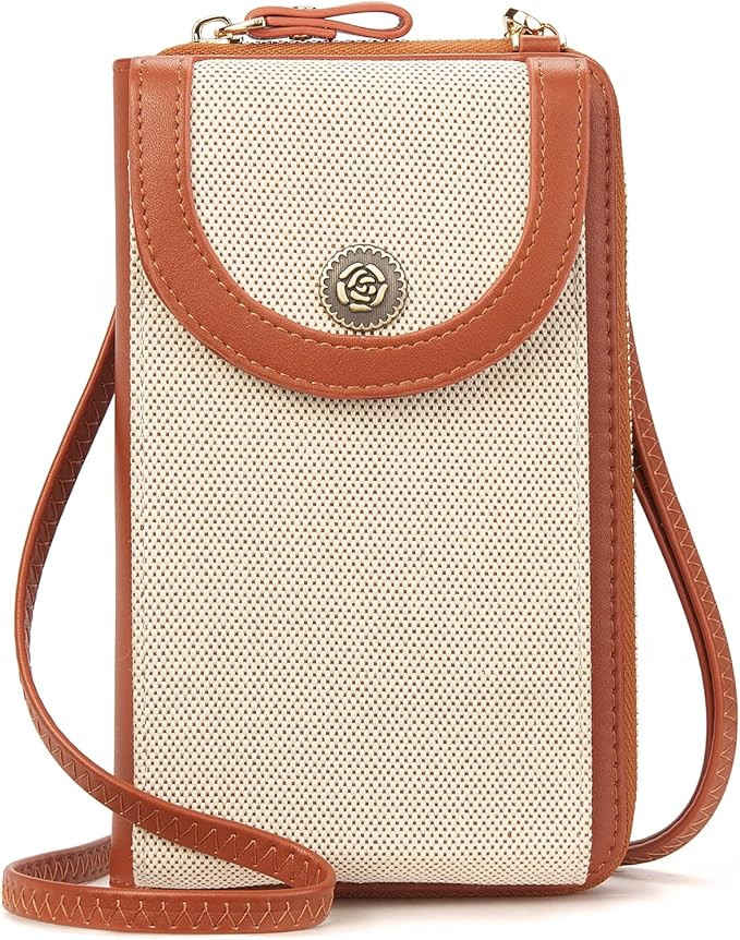 BROMEN Small Cell Phone Purse Crossbody Bags for Women Vegan Leather Wallet Purse with Credit Car... | Amazon (US)