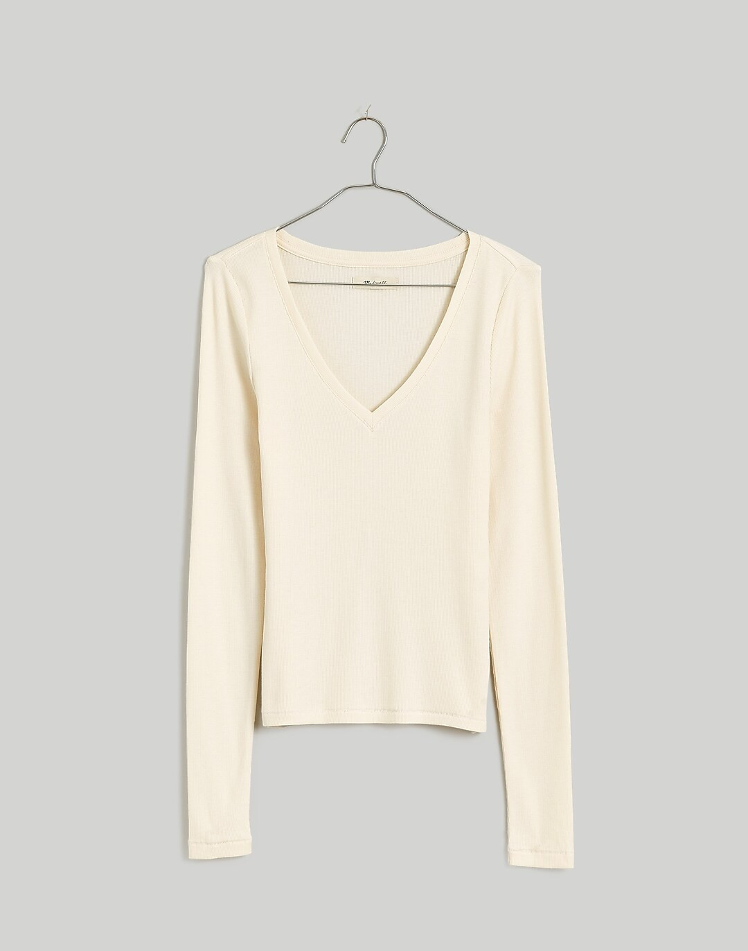Brightside Finerib V-Neck Long-Sleeve Tee | Madewell