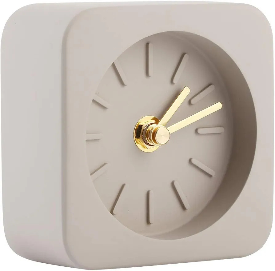 Simple Square Cement Desk Clock for Office Home Living Room Decor - and Unpretentious - Ideal for... | Amazon (US)