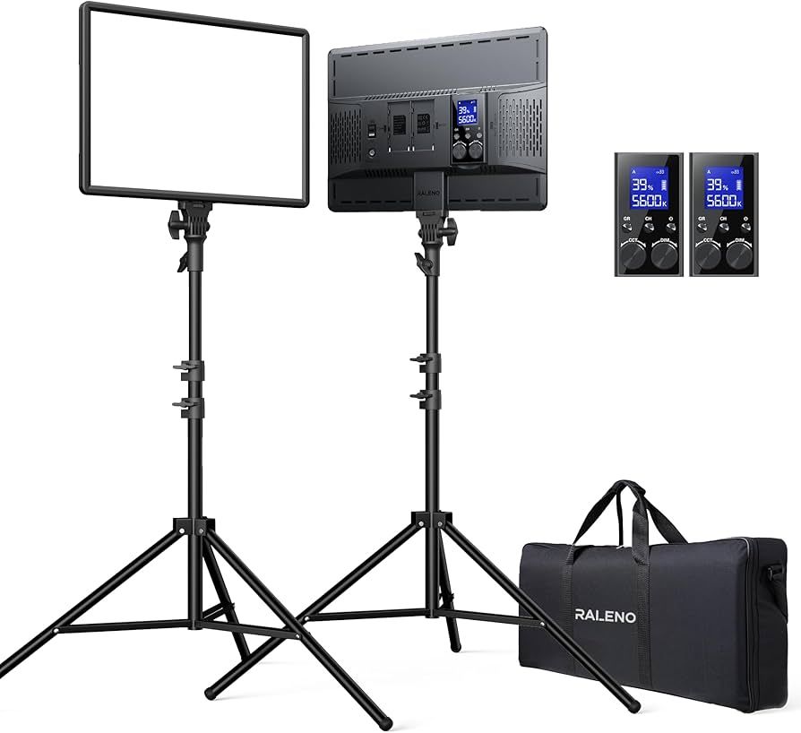 RALENO 2-Pack Photography Lighting with 2.4G Remote, Two 18" 45W Studio Lights for Video Recordin... | Amazon (US)
