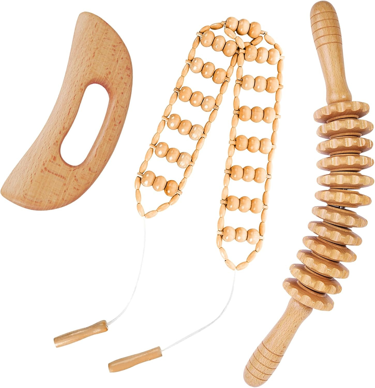 3Pcs Wood Therapy Massage Tools Lymphatic Drainage Massager Wooden Massager Body Sculpting Tools ... | Amazon (US)