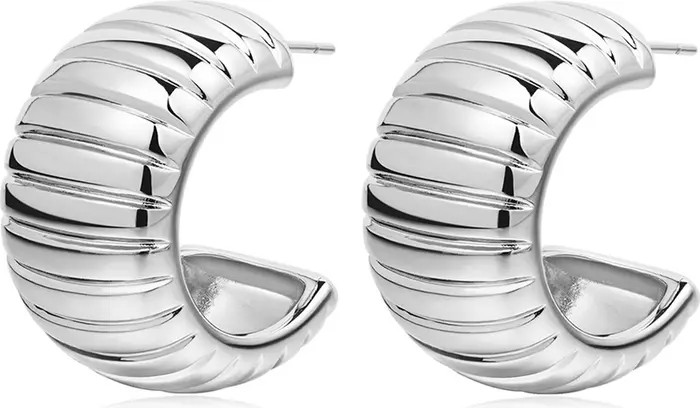 Luv AJ Remy Ridged Hoop Earrings | Nordstrom | Nordstrom