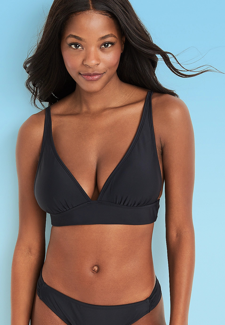 IndigoSky™ Plunge Triangle Bikini Top | Maurices