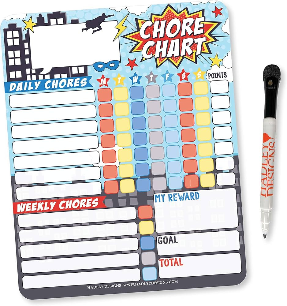 Superhero Kids Chore Chart Magnetic, Reward Chart for Kids, Good Behavior Chart for Kids at Home,... | Amazon (US)