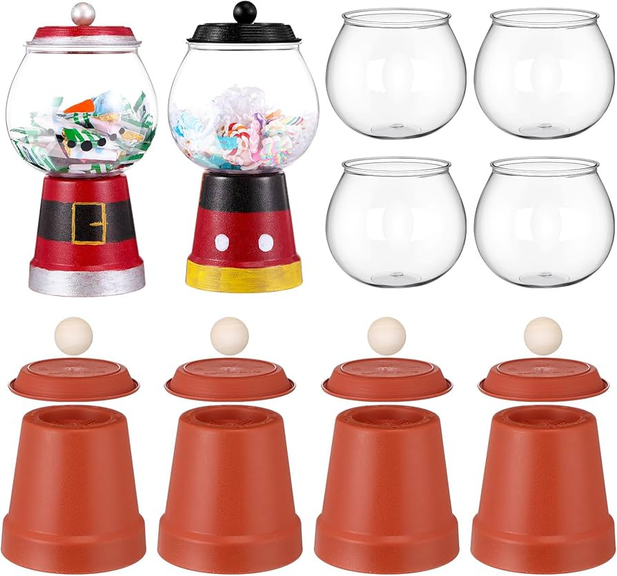 Sawysine 4 Set Winter Candy Jar Set, Gumball Machine, Valentine Fishbowl Snowman, Terra Cotta Sno... | Amazon (US)