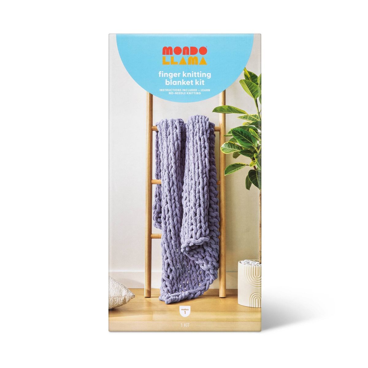 Large Knit Blanket Craft Kit Gray - Mondo Llama™ | Target