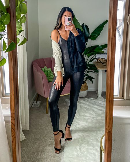 Can we make glam-leisure a thing because if so I think this is the perfect look! The sparkly jumpsuit and colorblock cardigan goes from a workout to a holiday party in a snap 

#LTKfit #LTKHoliday #LTKSeasonal