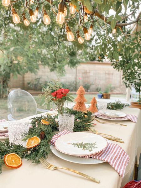 Christmas table setting. Tablescape. Christmas decor. 

#LTKhome #LTKHoliday #LTKCyberweek