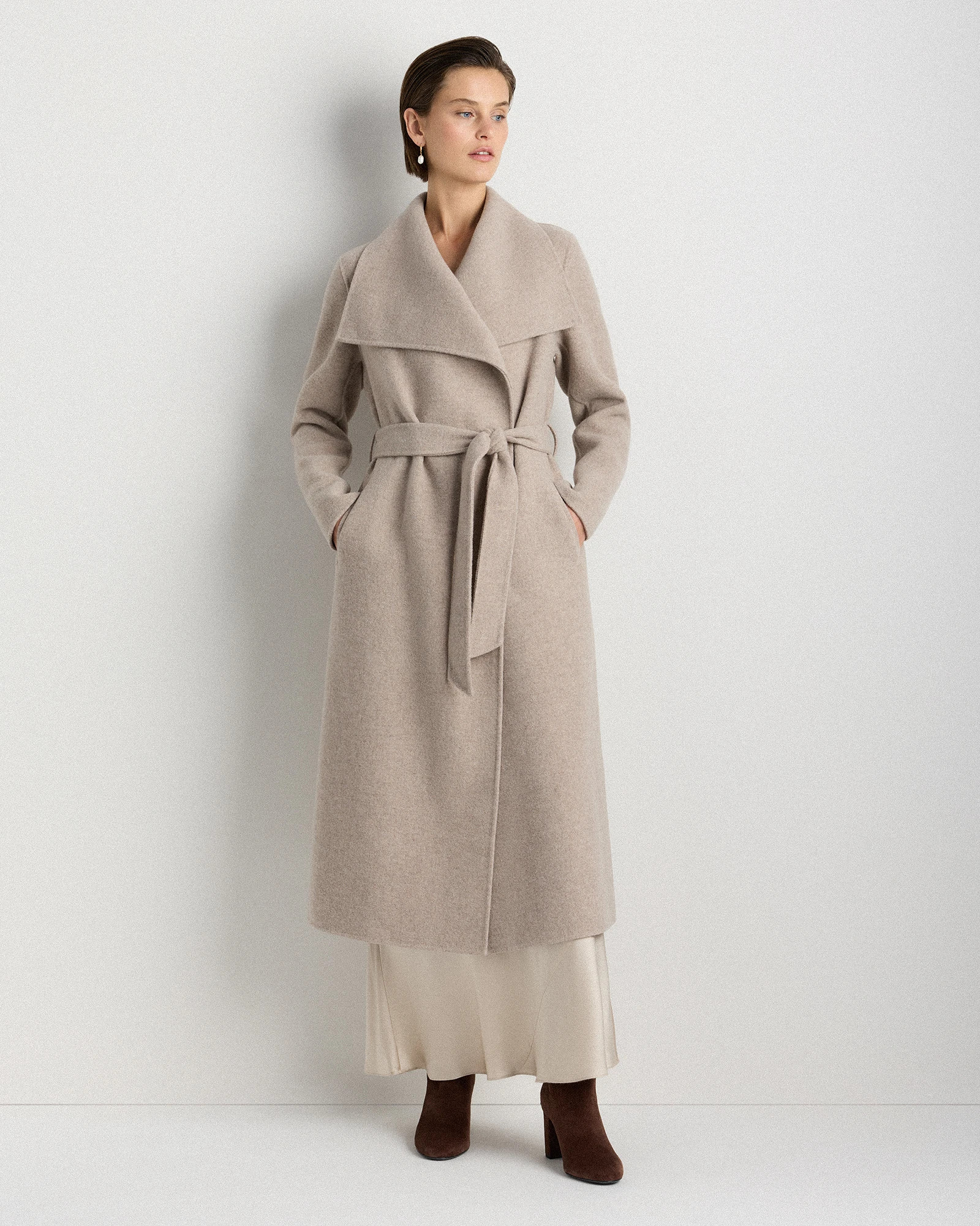 Double-Faced Merino Wool Draped Collar Wrap Coat | Quince