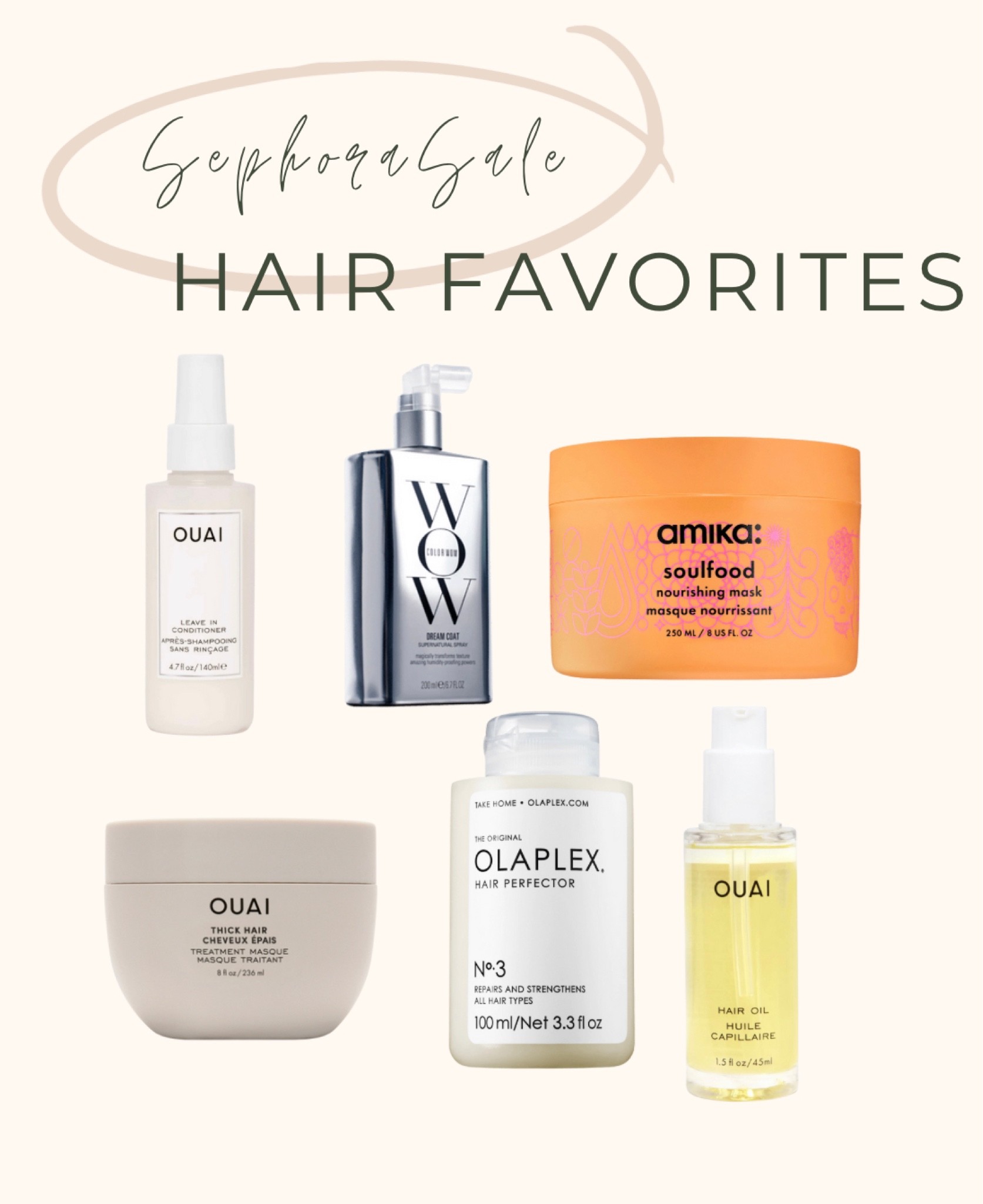Sephora Sale Hair Favorites! amika, ouai, olaplex, hair oil, leave in conditioner, hair mask 

#LTKstyletip #LTKbeauty #LTKunder100