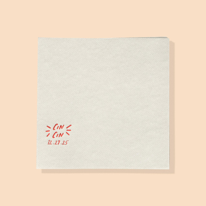 Custom Cin Cin Napkin, Cocktail Size, Set Of 100 | Minted