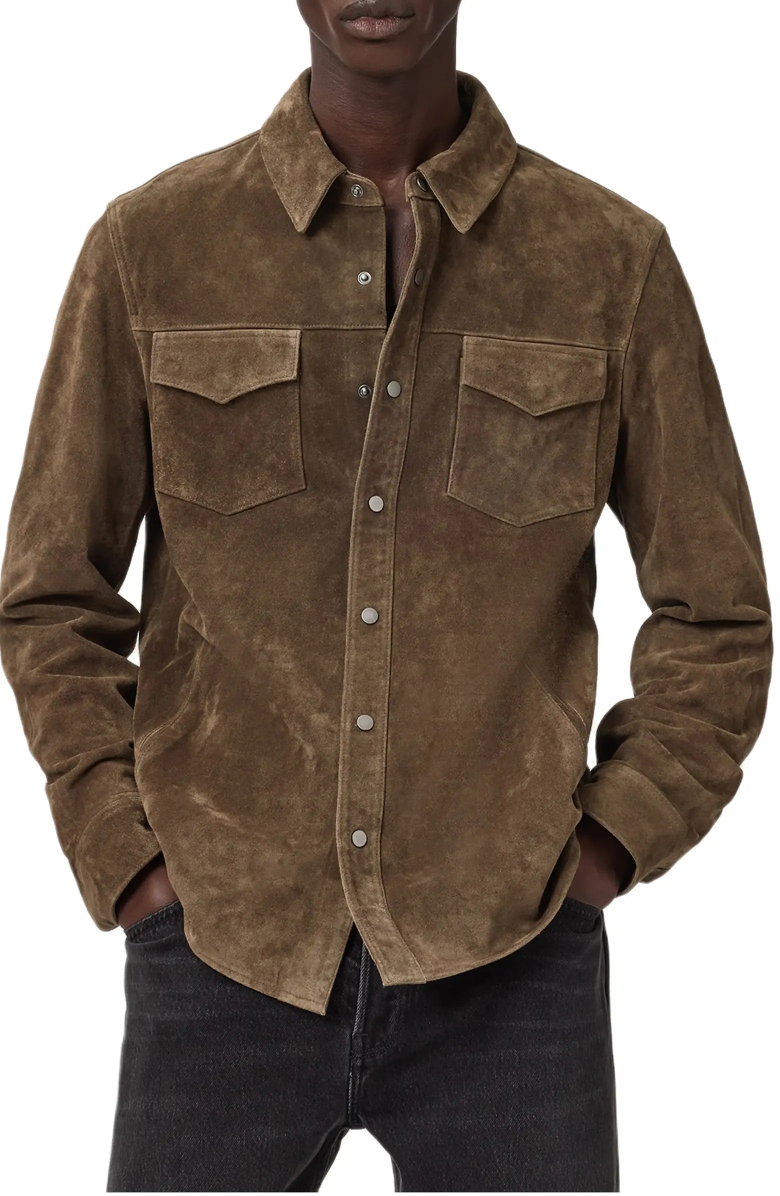 AllSaints Sully Suede Shirt Jacket | Nordstrom | Nordstrom