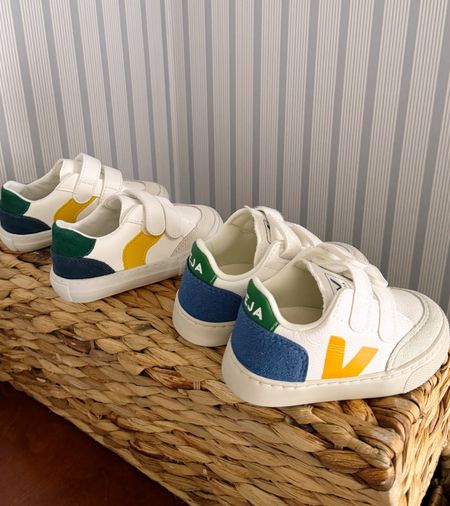 the cutest blue/green/yellow/white primary color veja sneaker 

#LTKfindsunder50 #LTKkids #LTKbaby