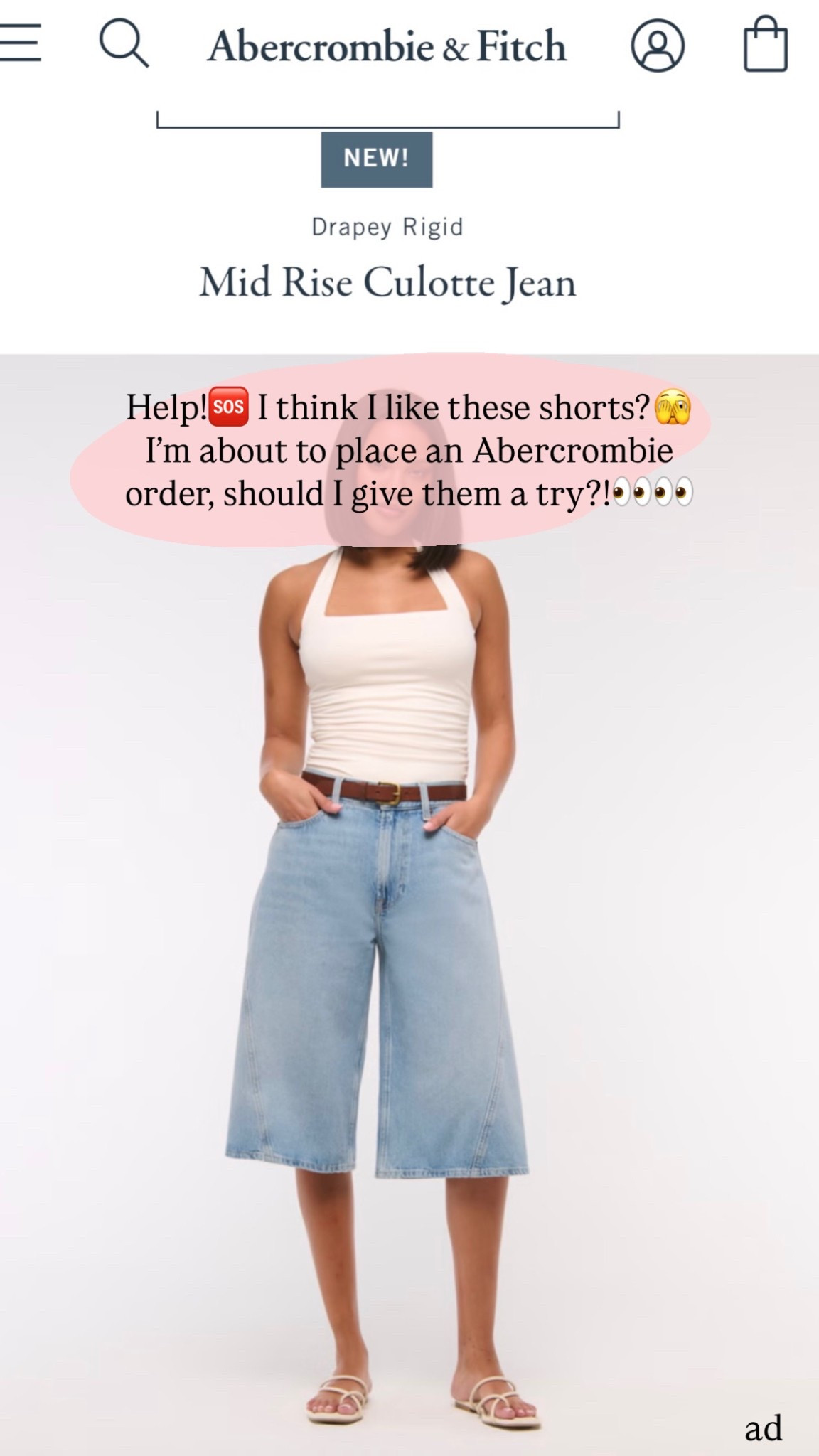 Help! I think I like these shorts?!🫣 I’m about the place an Abercrombie order, should I give them a try?!👀👀