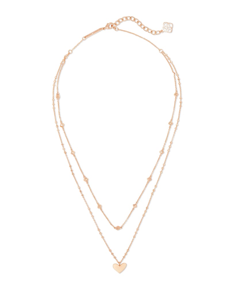 Ari Heart Multi Strand Necklace in Rose Gold | Kendra Scott