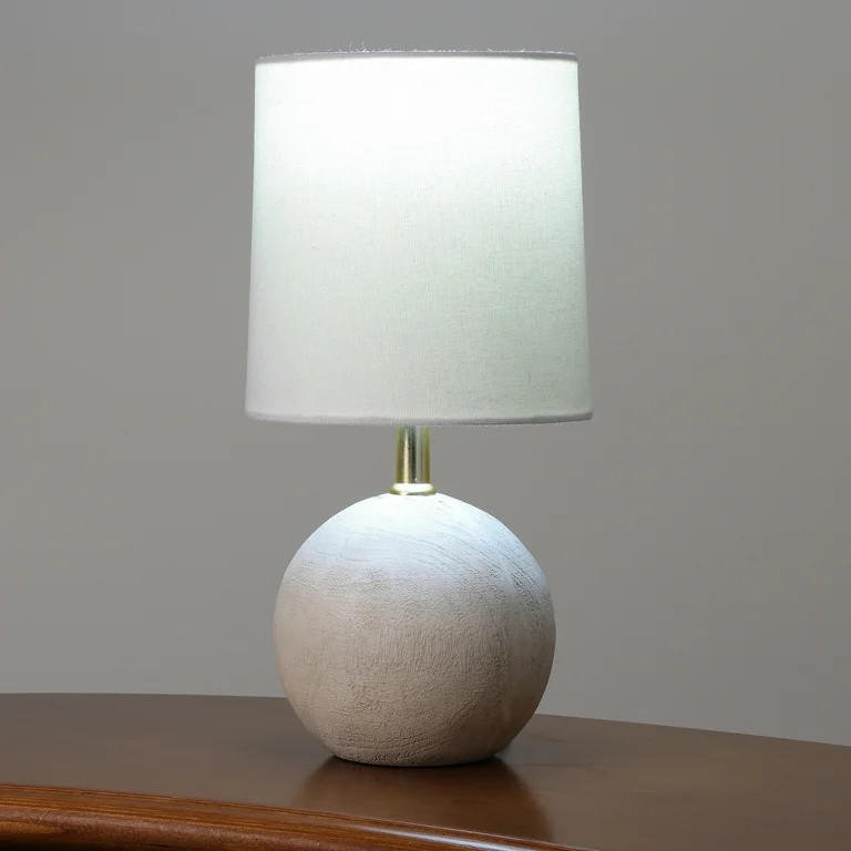 Mainstays Mini Light Wood-Textured Table Lamp, 12.75" H | Walmart (US)