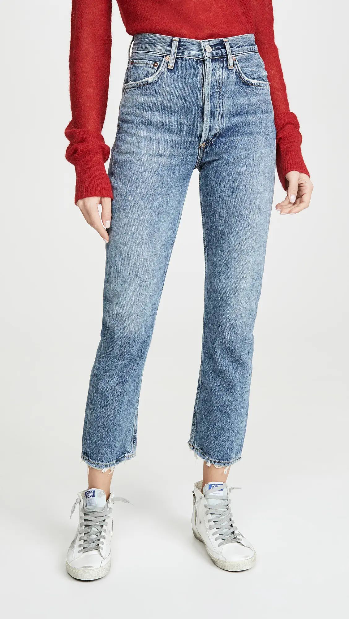 AGOLDE Riley High Rise Straight Crop Jeans | Shopbop | Shopbop