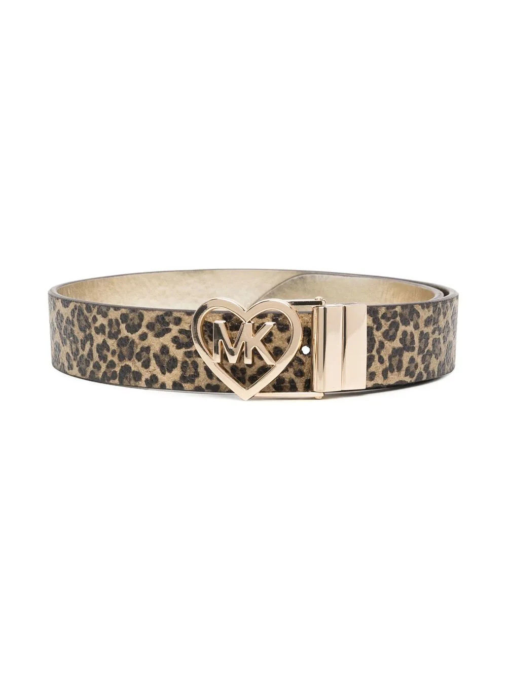 Michael Kors Kids - Cinto com placa de logo e animal print - kids - Poliuretano - 75 cm - Marrom | Farfetch (BR)