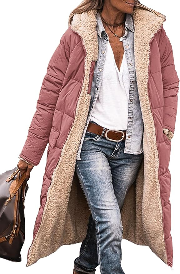 PRETTYGARDEN Women's 2024 Winter Fashion Clothes Oversized Shearling Fleece Long Coats Jackets | Amazon (US)