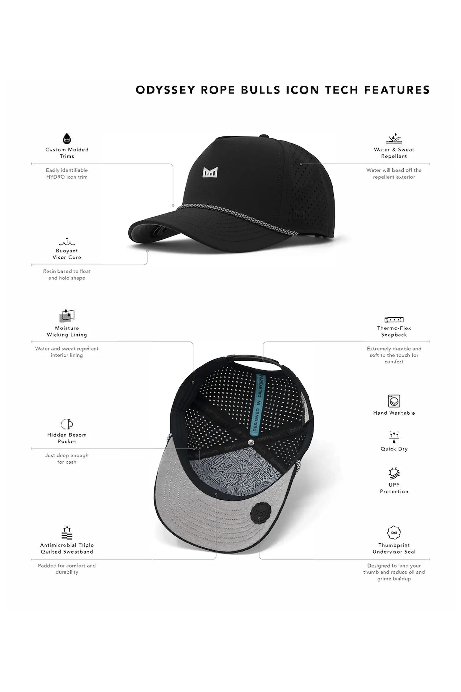 Odysea Rope Bulls Icon Hydro Performance Snapback Hat (Men) | Nordstrom | Nordstrom