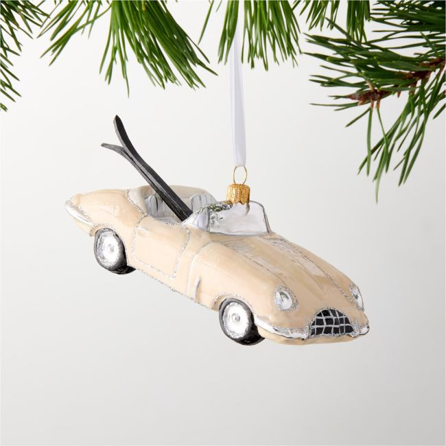 Monte Blush Pink Hand Painted Car Christmas Tree Ornament | CB2