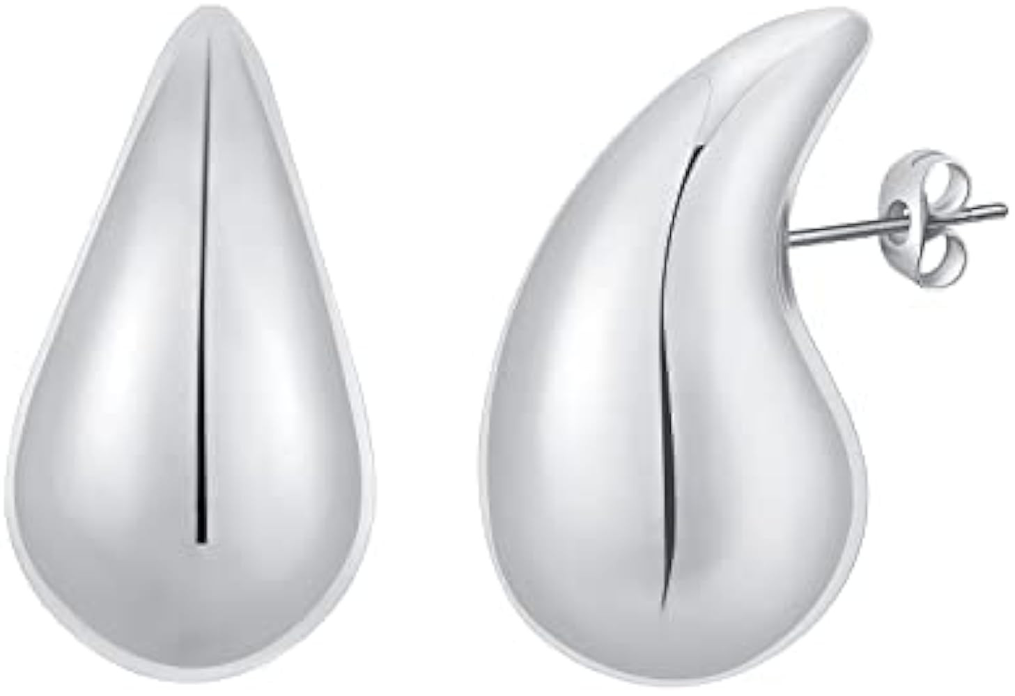 Teardrop Earrings Dupes for Women Gold/Silver Chunky Hoop Earring Dangle Water Drop Hypoallergeni... | Amazon (US)