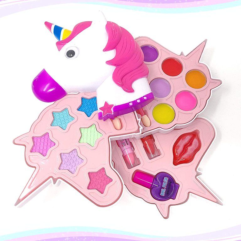 Unicorn Washable Makeup Kit for Kids and Girls, Gift Set for Little Girls | Walmart (US)